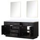 Lexora Home Abbey 72" Double Bathroom Vanity in White Oak with 2 cm White Quartz Top, Rectangular Sinks and 70" Mirror, , large