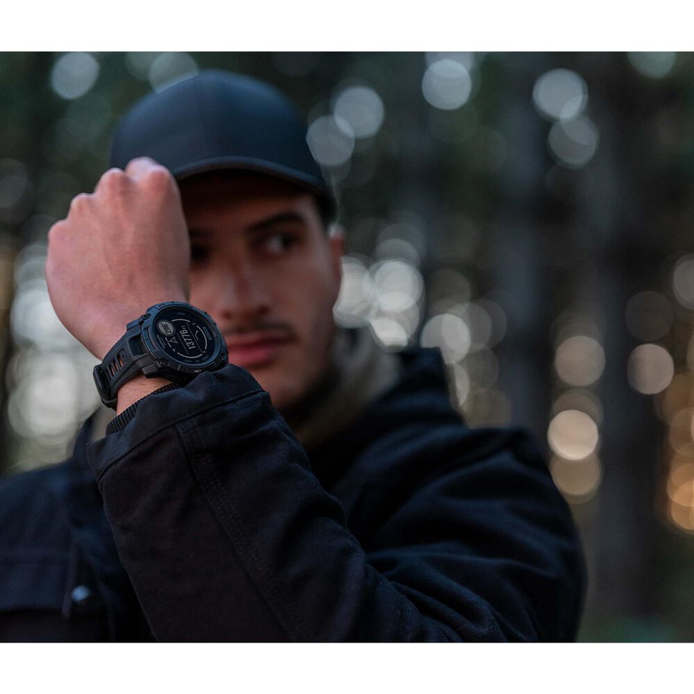 Garmin Instinct 3 Tactical Edition Solar Smartwatch 45mm Case with Silicone Sport Band in Black, , large