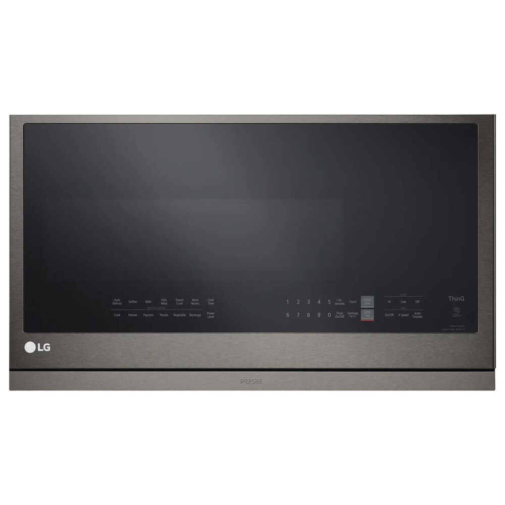 LG 2-Piece Kitchen Package with 6.3 Cu. Ft. Smart Slide-In Electric Range and 2.1 Cu. Ft. Smart Over-the-Range Microwave in Black Stainless Steel, , large