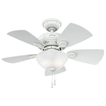 Hunter Watson 34" Ceiling Fan with Light in Snow White, , large