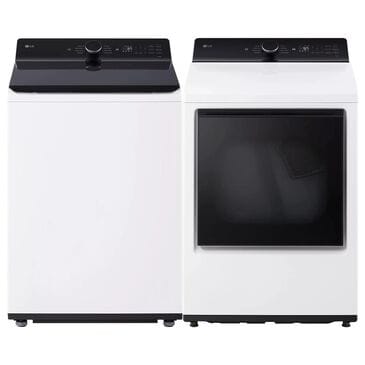 LG 5.3 Cu. Ft. Top Load Washer and 7.3 Cu. Ft. Electric Dryer with AI Sensing in Alpine White, , large