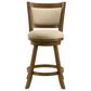 Armen Living Aiden Swivel Counter Height Stool with Gray Upholstery in Sepia Brown, , large