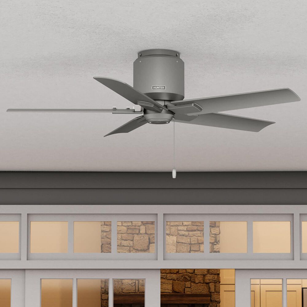 Hunter Terrace 44&quot; Outdoor Ceiling Fan in Matte Silver, , large