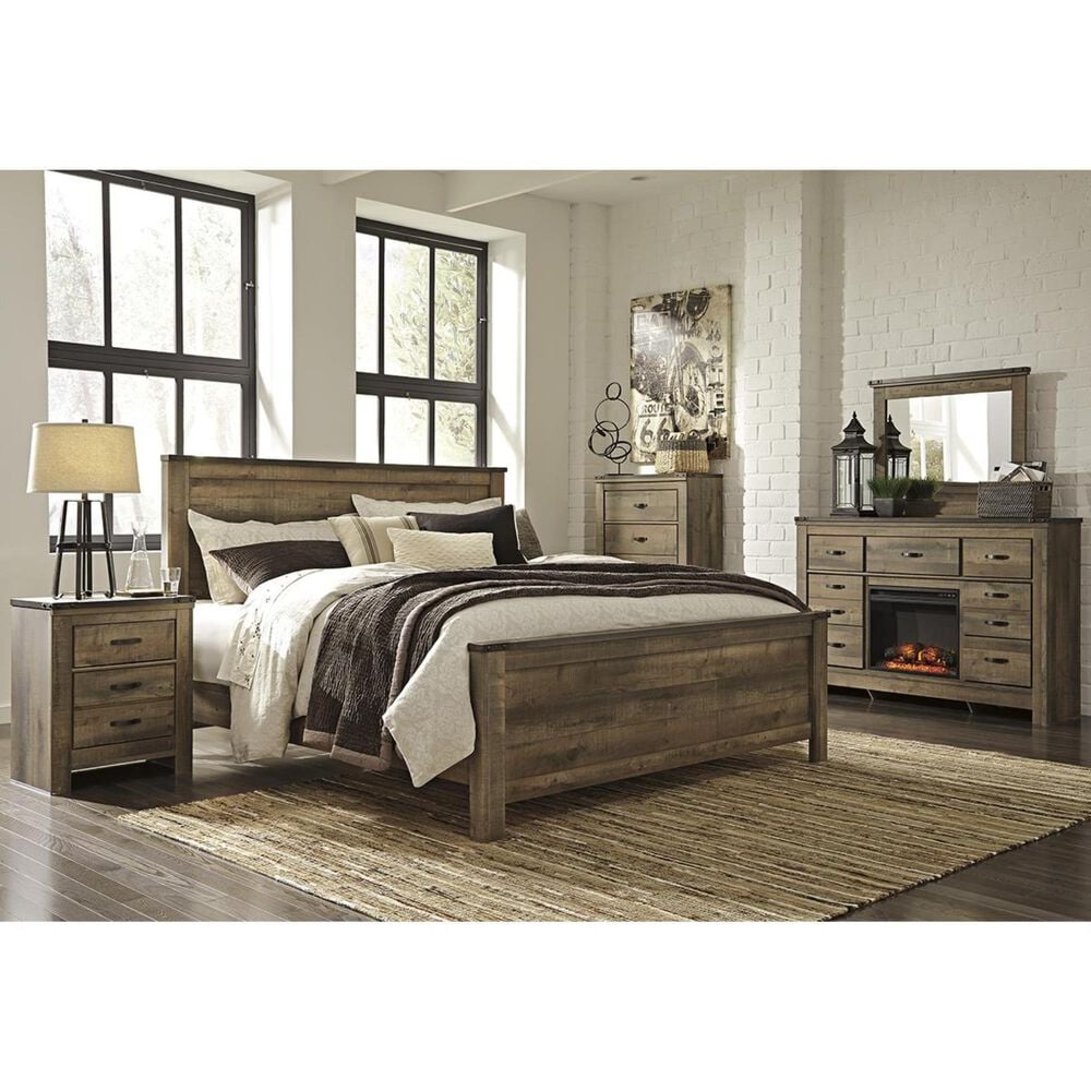 Ashley Trinell King Panel Bed in Brown, , large