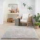 Nourison Dreamy Shag 4" x 6" Silver Area Rug, , large