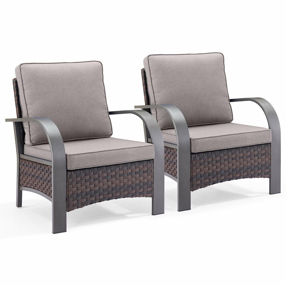 Sunwell Garden 36" Patio Stationary Chair with Metal Armrest in Navy (Set of 2), , large