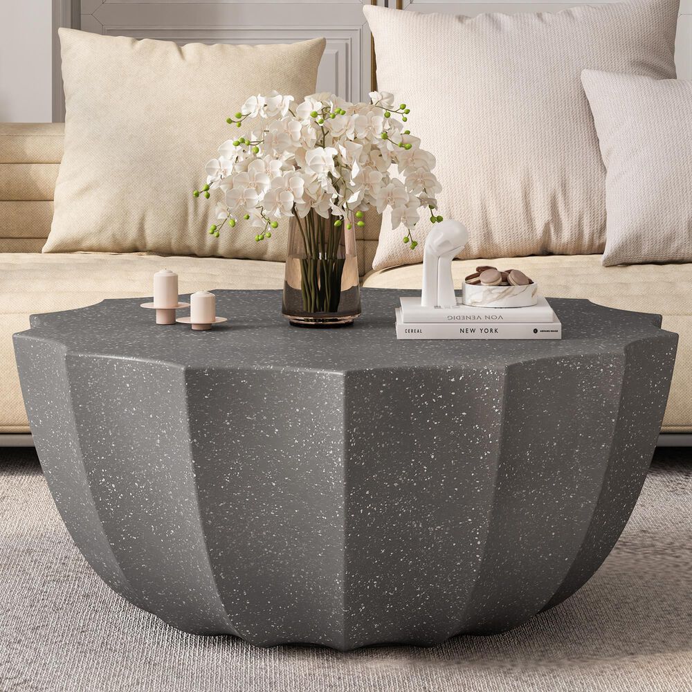 Hearth and Haven Outdoor Waterproof Coffee Table in Grey, , large