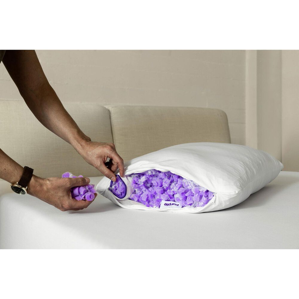 Purple Freeform Standard Pillow in White, , large