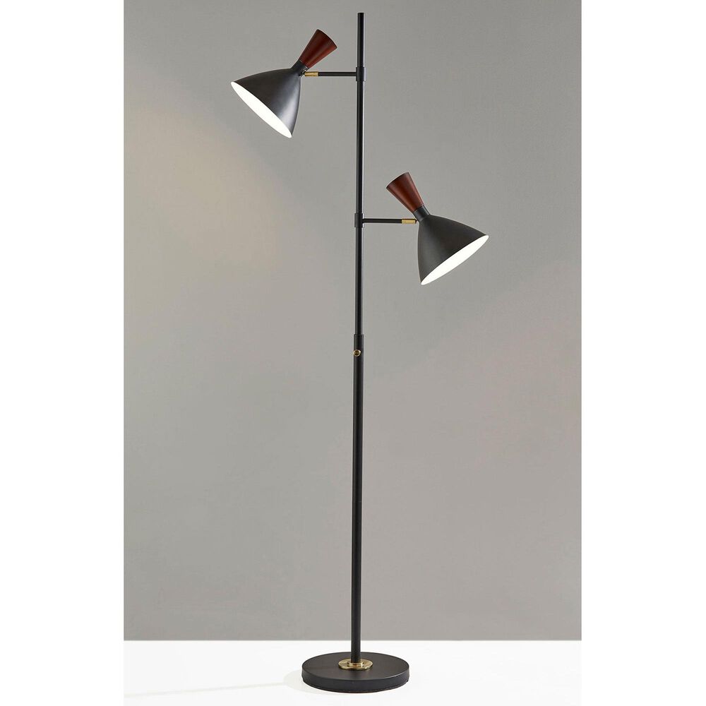 Adesso Arlo Tree Lamp in Black and Antique Brass, , large