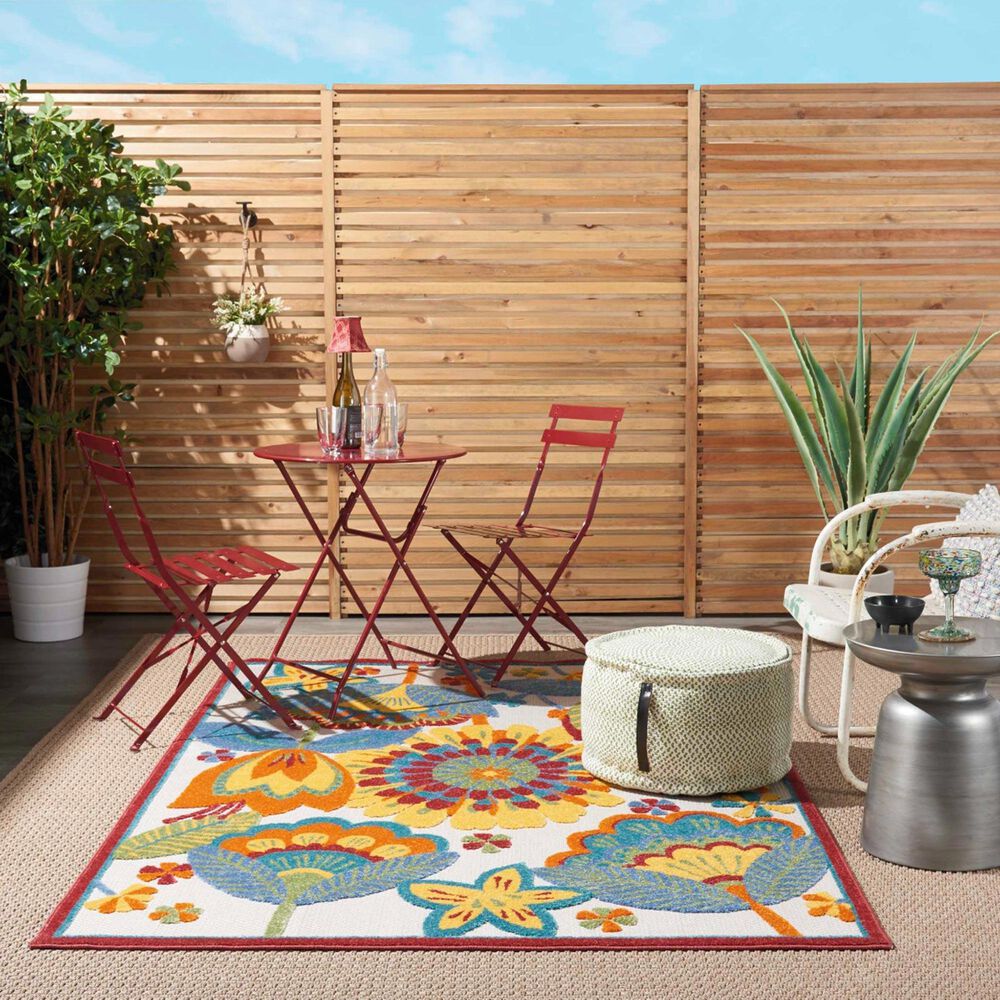 Nourison Aloha Multicolor 2'3" x 8' Indoor/Outdoor Runner, , large