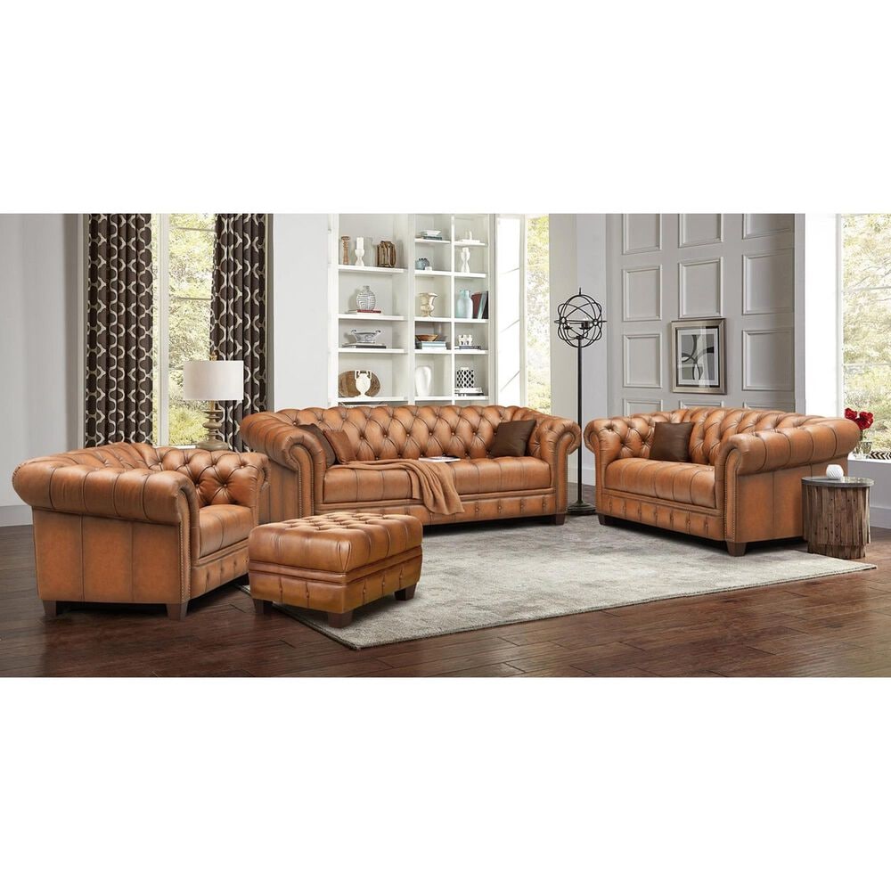 Hydeline York Leather Chair in Saddle, , large
