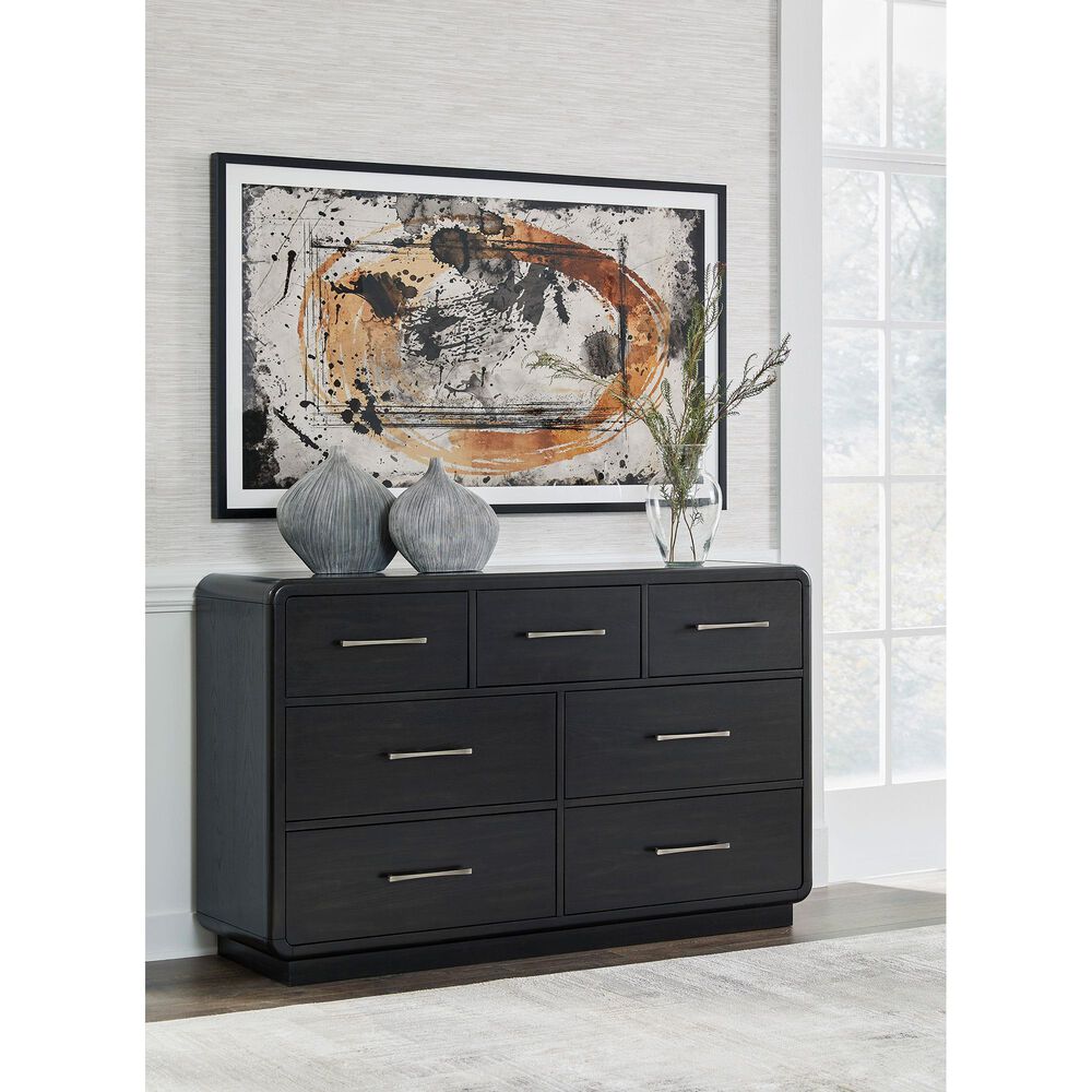 Millenium Rowanbeck Dresser and Mirror in Rich Layered Black, , large