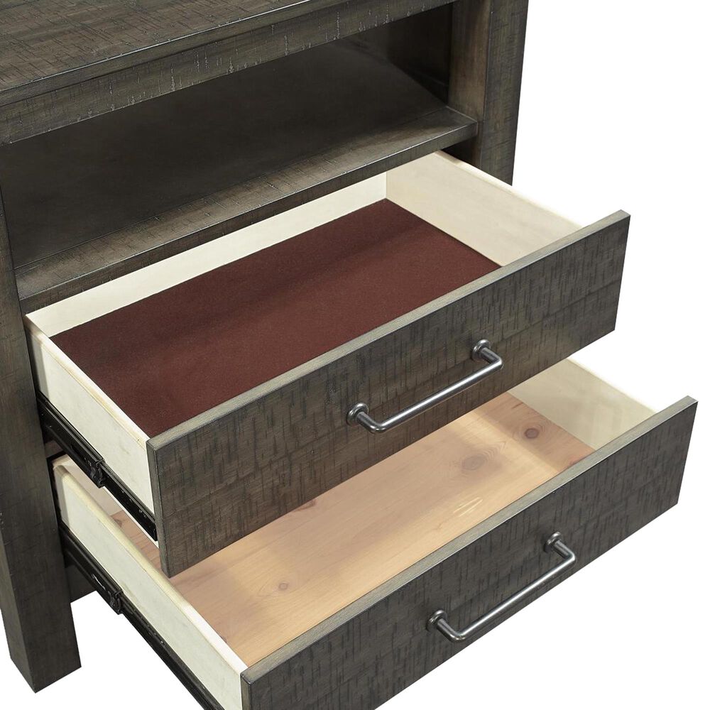 Riva Ridge Mill Creek 5 Piece Queen Low Profile Bed Set with 2-Drawer Nightstand in Carob, , large