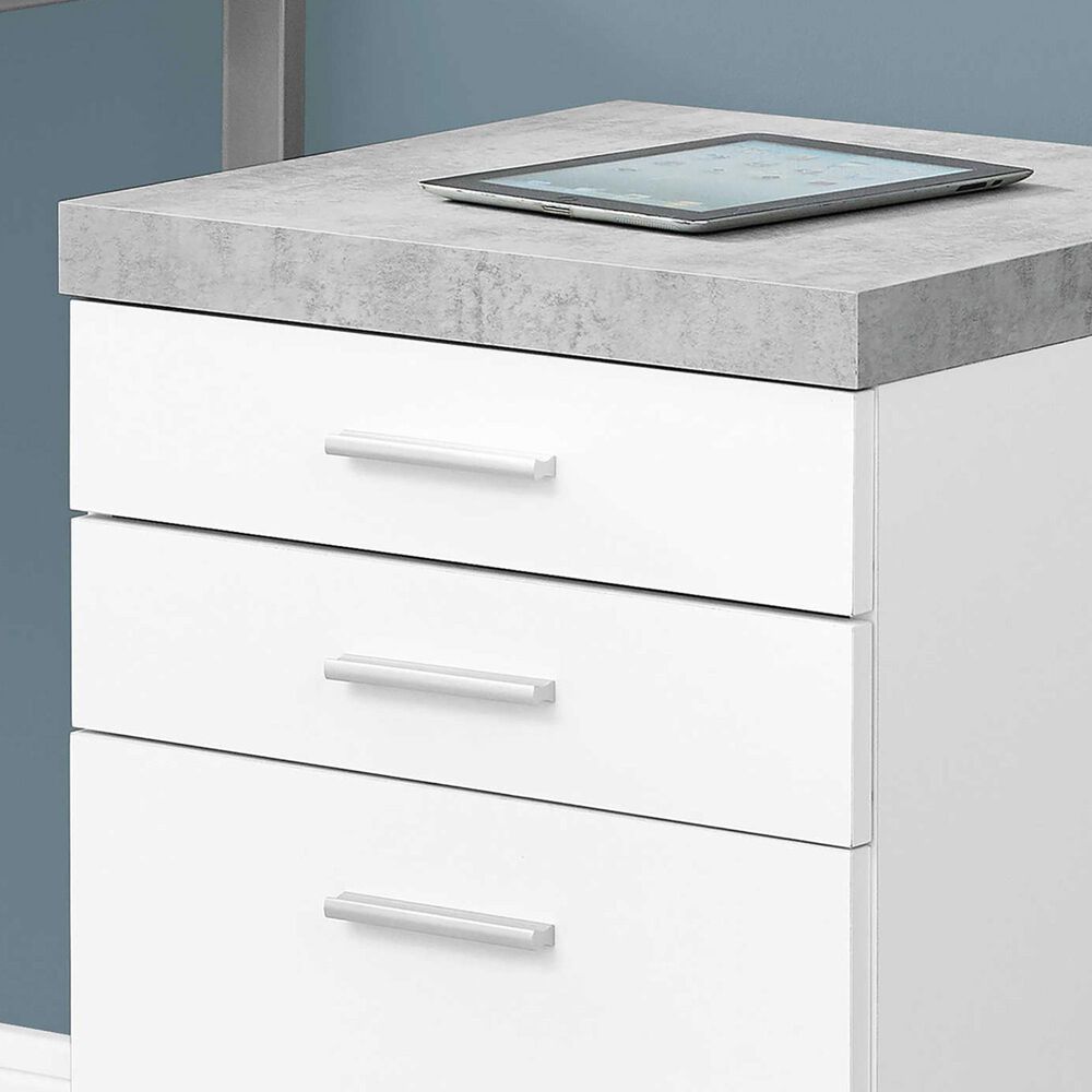 Monarch Specialties 3-Drawer Filling Cabinet in White, Grey and Black, , large