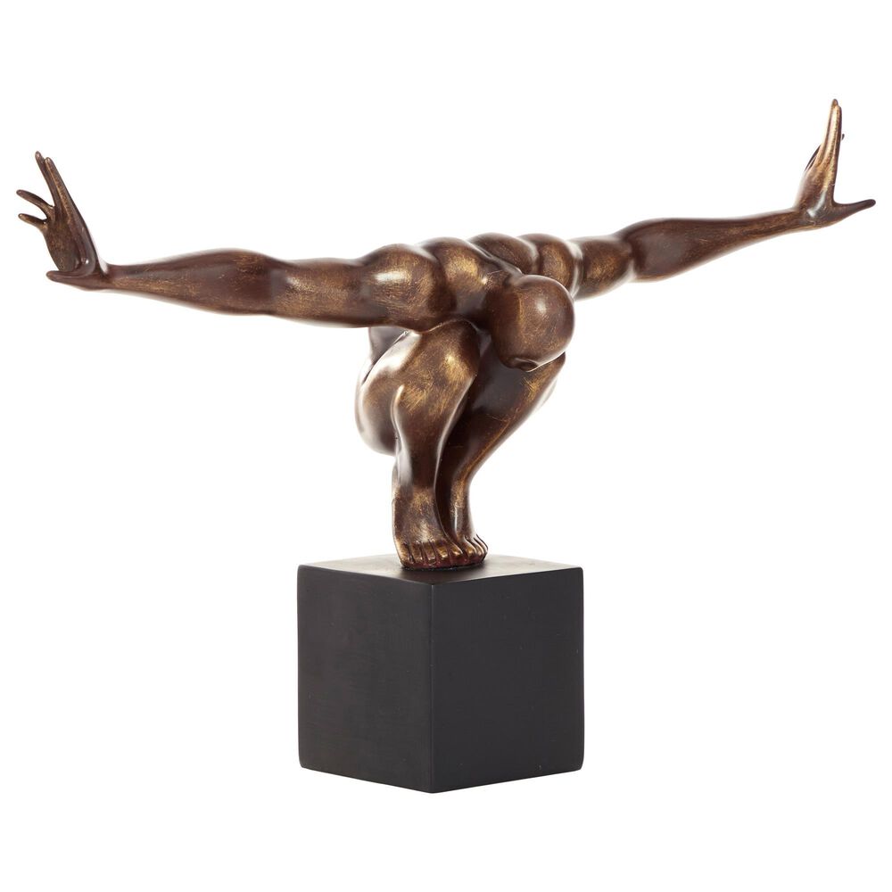 Maple and Jade Muscle Man Sculpture in Bronze and Black, , large