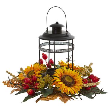 Nearly Natural Inc Sunflower Berry Artificial Arrangement Candelabrum, , large