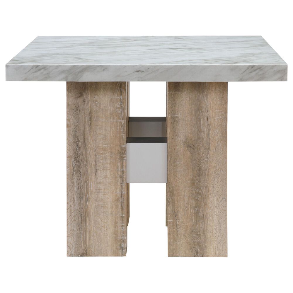 GLOBAL 5-Piece Square Dining Set in with Faux Stone Table Top, , large