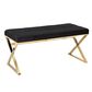 Southern Enterprises Glam Button Tufted Bench in Black and Gold, , large
