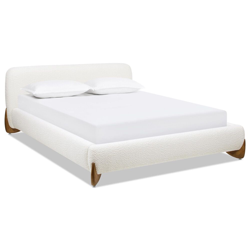 Jennifer Taylor Home Alpine Puffy Modern Queen Platform Bed in Ivory White, , large