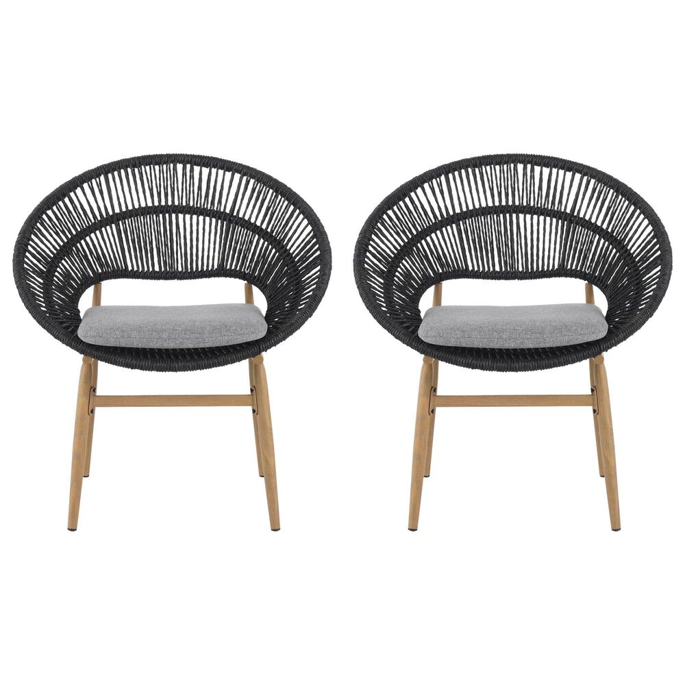 Hearth and Haven Cyril Outdoor Dining Chair in Gray (Set of 2), , large