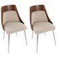 Lumisource Anabelle Side Chair with Cream Cushion in Chrome and Walnut (Set of 2), , large
