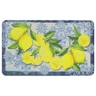 Karastan Dri-Pro Comfort Classy Italian Lemons 4872-17613 1"6" x 2"6" Blue and Yellow Area Rug, , large