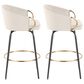 Lumisource Claire Swivel Counter Stool with Cream Cushion in Gold and Black (Set of 2), , large