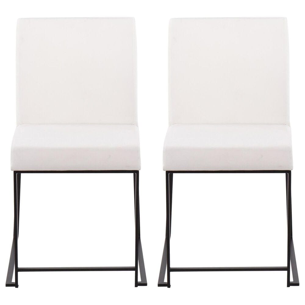 Lumisource Fuji Side Chair with White Cushion in Black &#40;Set of 2&#41;, , large