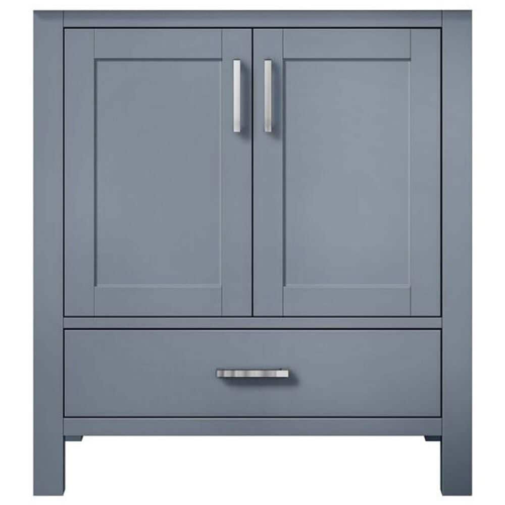 Lexora Home Jacques 30" Single Bathroom Vanity in Dark Grey with 2 cm White Carrara Marble Top and Rectangular Sink, , large