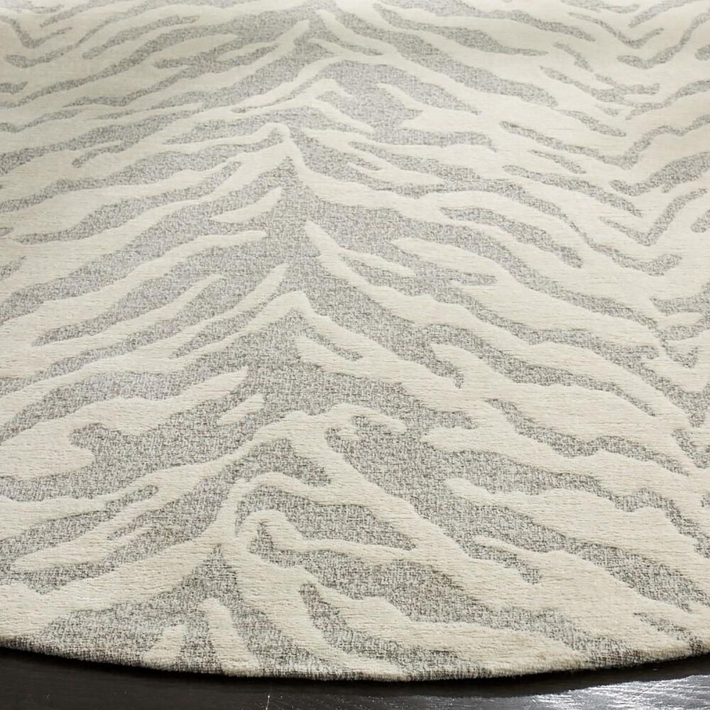 Safavieh Marbella MRB632A 6&#39; Round Light Grey and Ivory Area Rug, , large