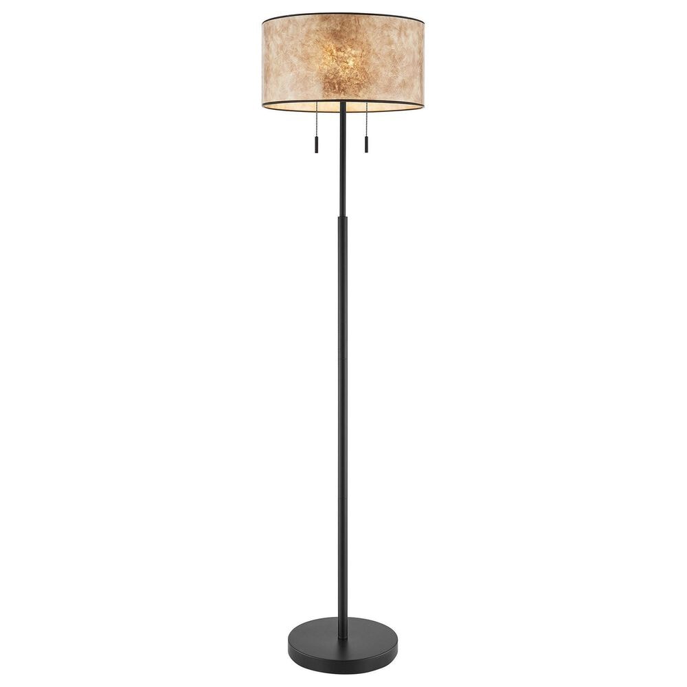 Lite Source Floor Lamp with Mica Shade in Black, , large