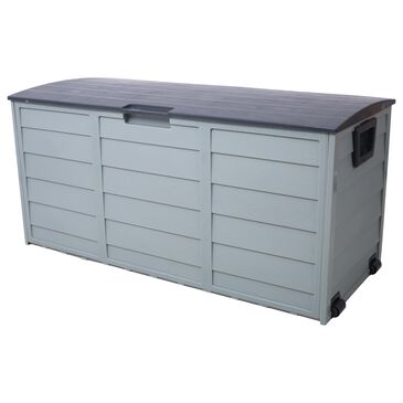 Hearth and Haven 75-Gallon Outdoor Plastic Deck Box with Built-In Wheels in Gray, , large