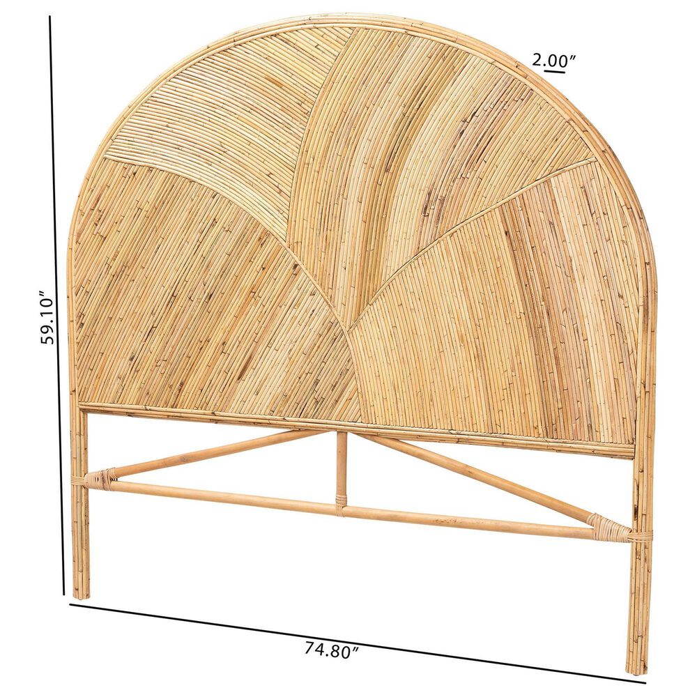 Baxton Studio Seana King Panel Headboard in Honey, , large