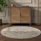 Surya Reina Light Gray, Medium Gray, Cream, Light Brown, Denim, Rust, Mustard and Olive 6"7" Round Area Rug, , large
