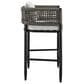 Armen Living Alegria Patio Counter Height Bar Stool with Gray Cushion in Black, , large