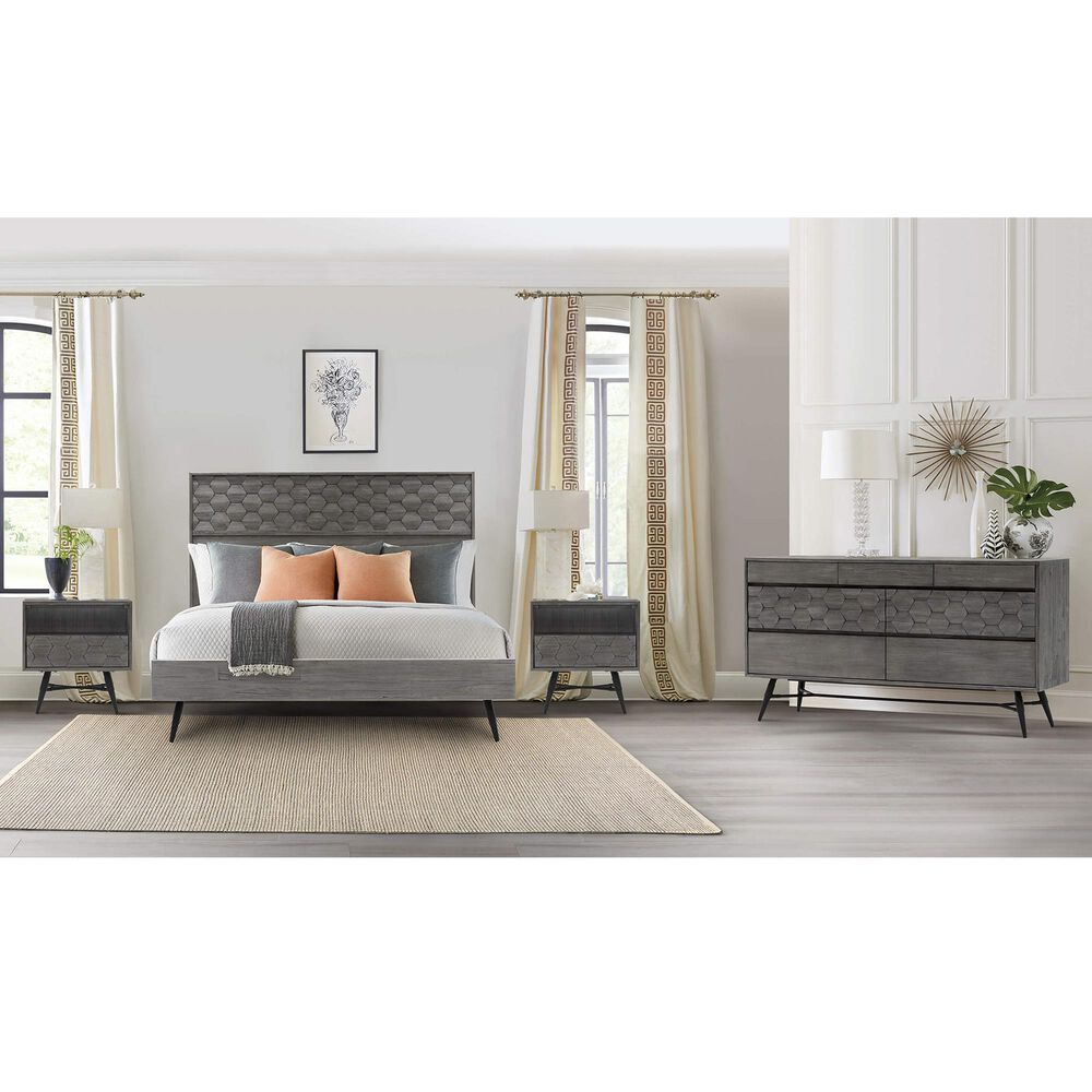 Blue River Makena 4-Piece Queen Bed Set in Grey Acacia, , large
