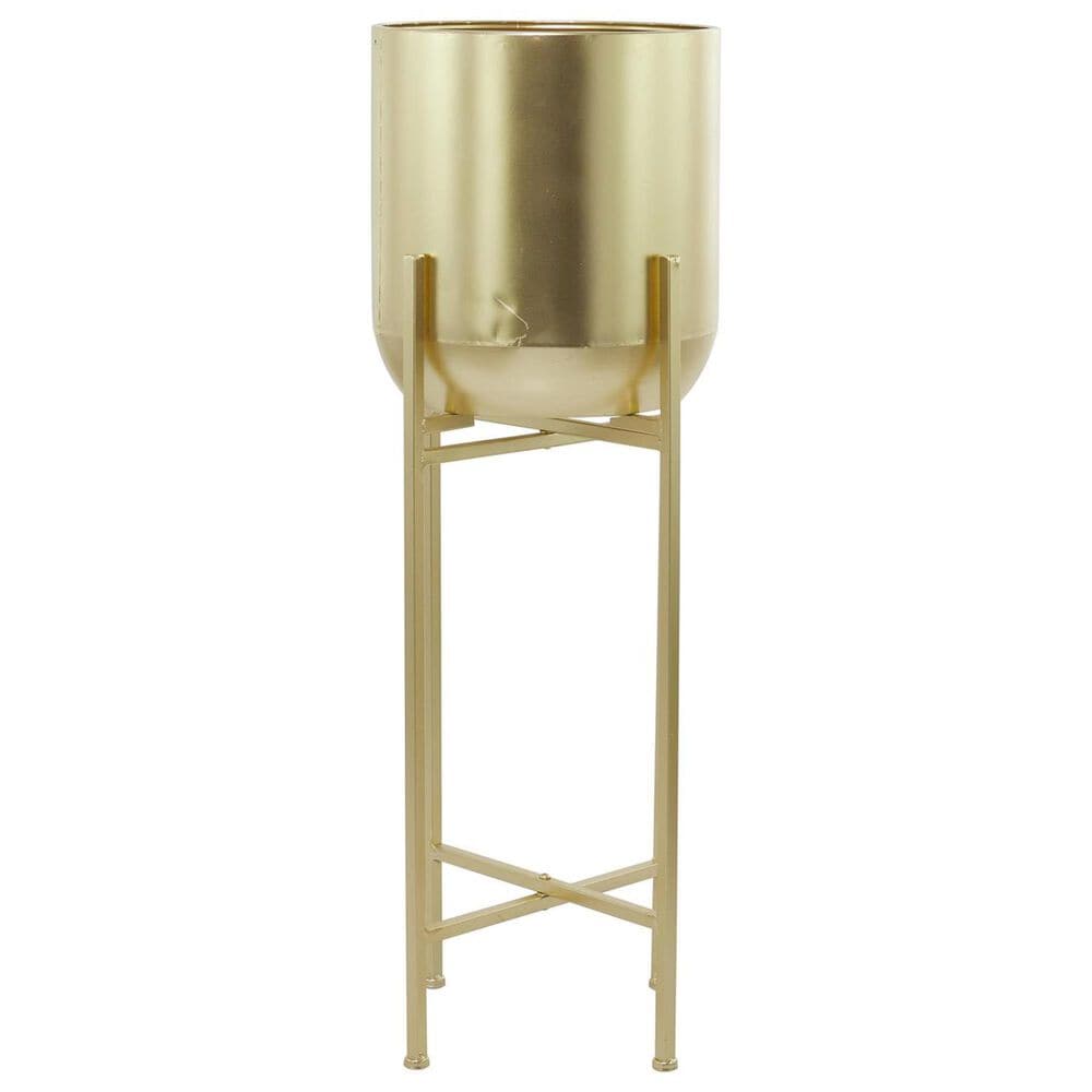Maple and Jade 36&quot; Dome Planter with Removable Stand in Satin Gold, , large