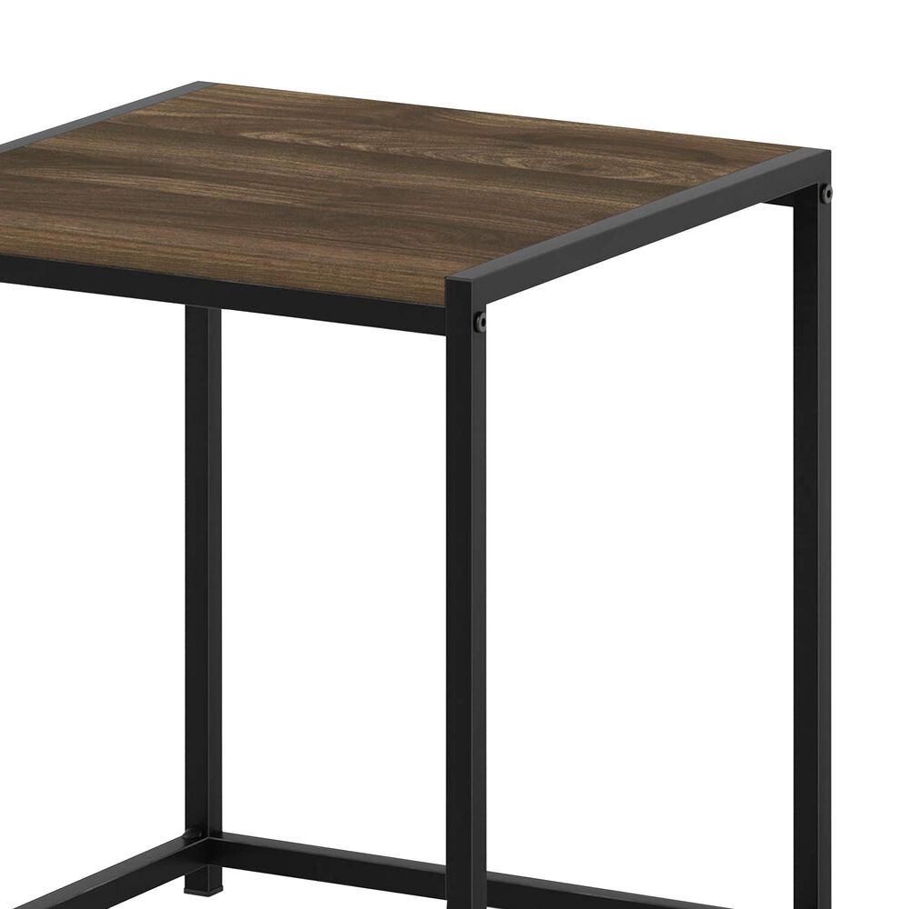 HOMLUX 1-Tier End Table in Columbia Walnut and Black, , large