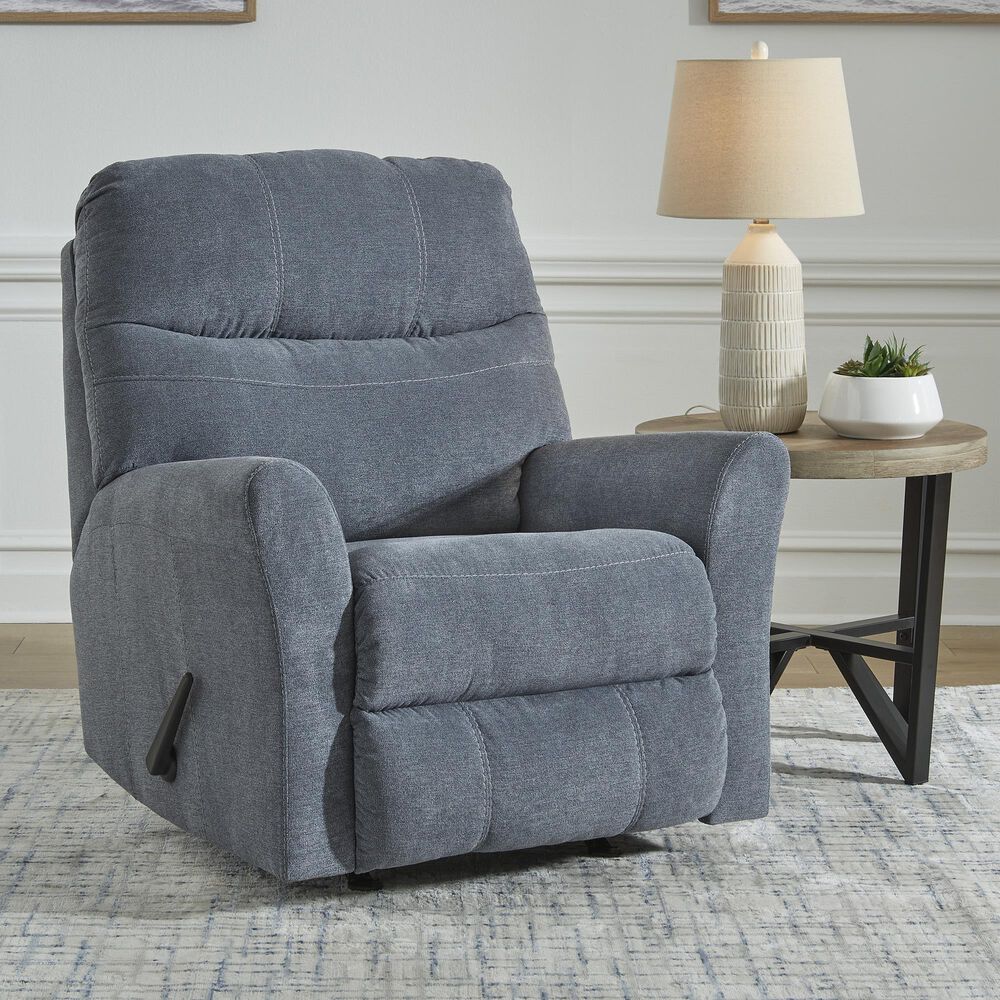 Ashley Marleton Manual Recliner in Denim, , large