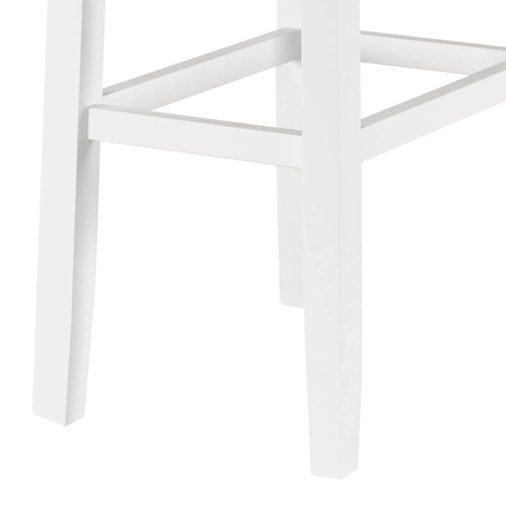 Linon Home Decor Claridge Bar Stool with Light Grey Cushion in White, , large