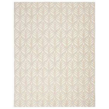 Nourison Aloha Floral 3"6" x 5"6" Ivory and Grey Indoor/Outdoor Area Rug, , large