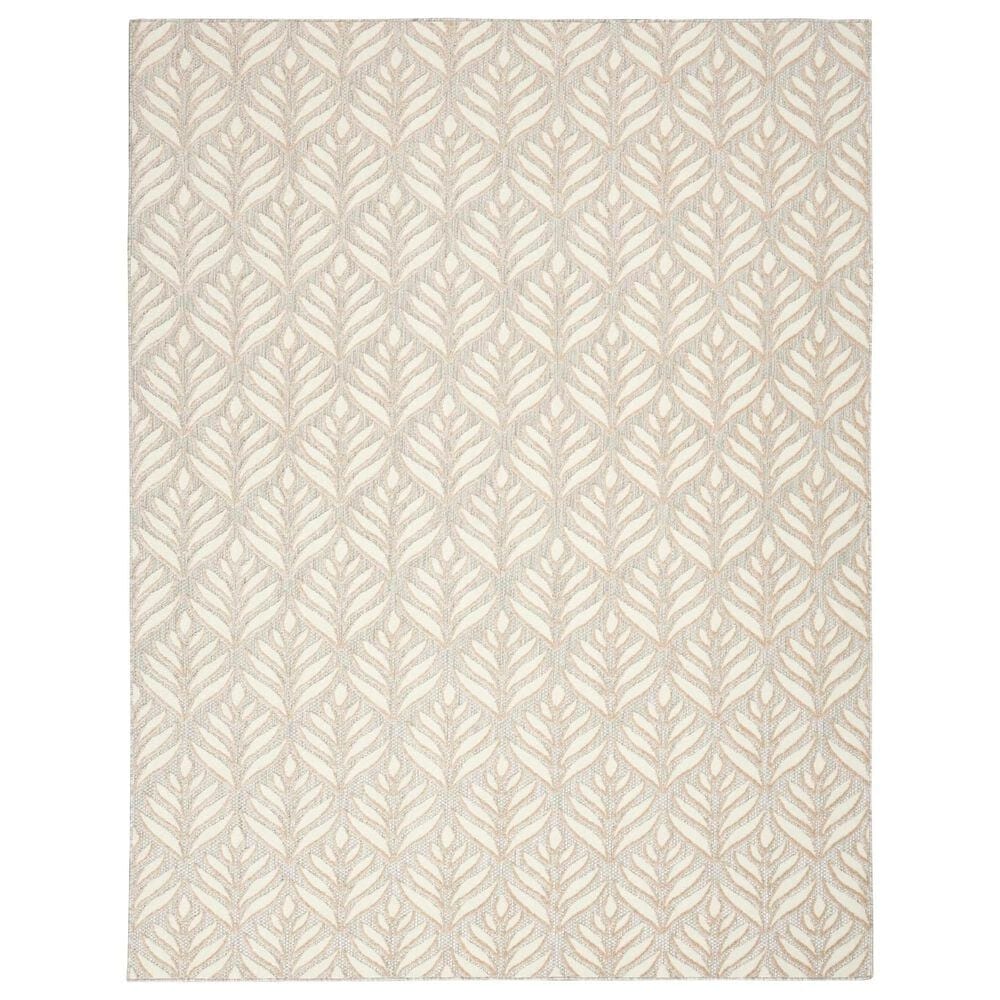 Nourison Aloha Floral 3"6" x 5"6" Ivory and Grey Indoor/Outdoor Area Rug, , large