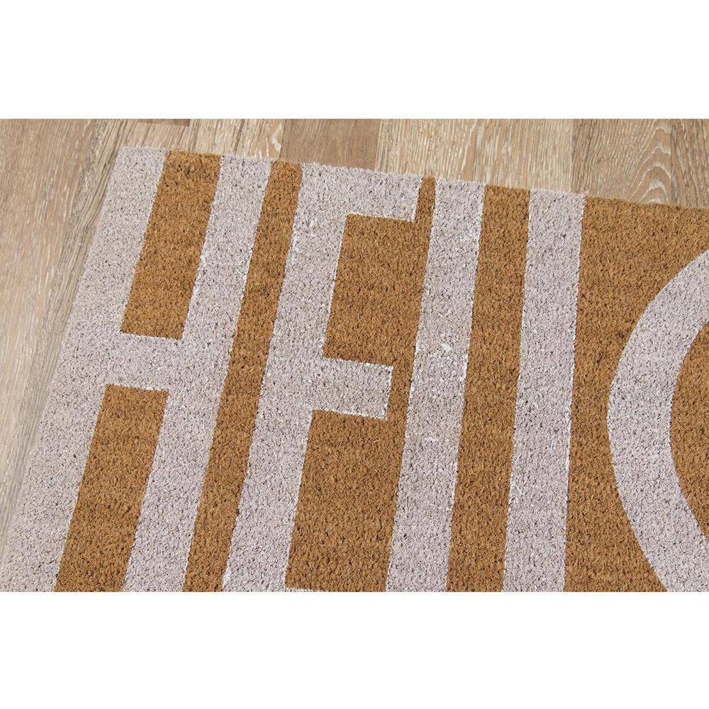 Novogratz Aloha Hello ALO-2 1&#39;6&quot; x 2&#39;6&quot; White Door Mat, , large