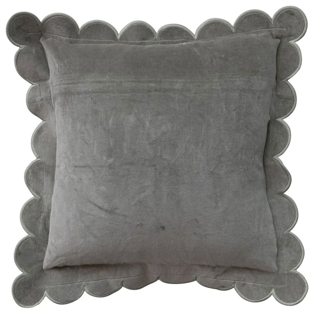 Creative Coop Secret Garden 18" Square Throw Pillow with Scalloped Flange in Green, , large