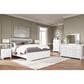 Ashley Maeling 4 Piece Queen Upholstered Panel Bedroom Set in Matte White, , large