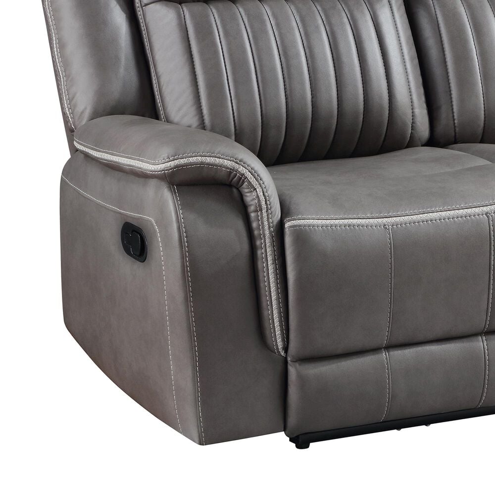 New Heritage Design Enzo Manual Reclining Sofa in Gray, , large
