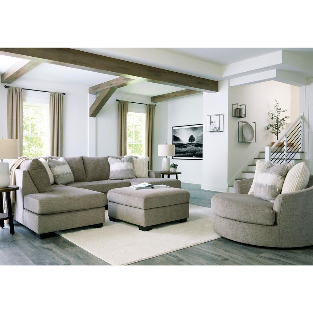 Ashley Creswell Oversized Swivel Accent Chair in Stone, , large