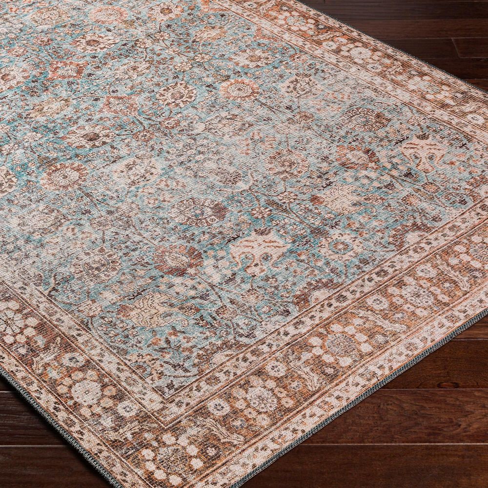 Surya Colin 6&#39;7&quot; x 9&#39; Light Blue, Tan, Orange, Brown and Cream Area Rug, , large