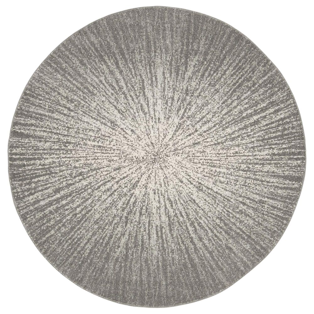 Safavieh Evoke EVK228H 5"1" Round Dark Gray and Ivory Area Rug, , large