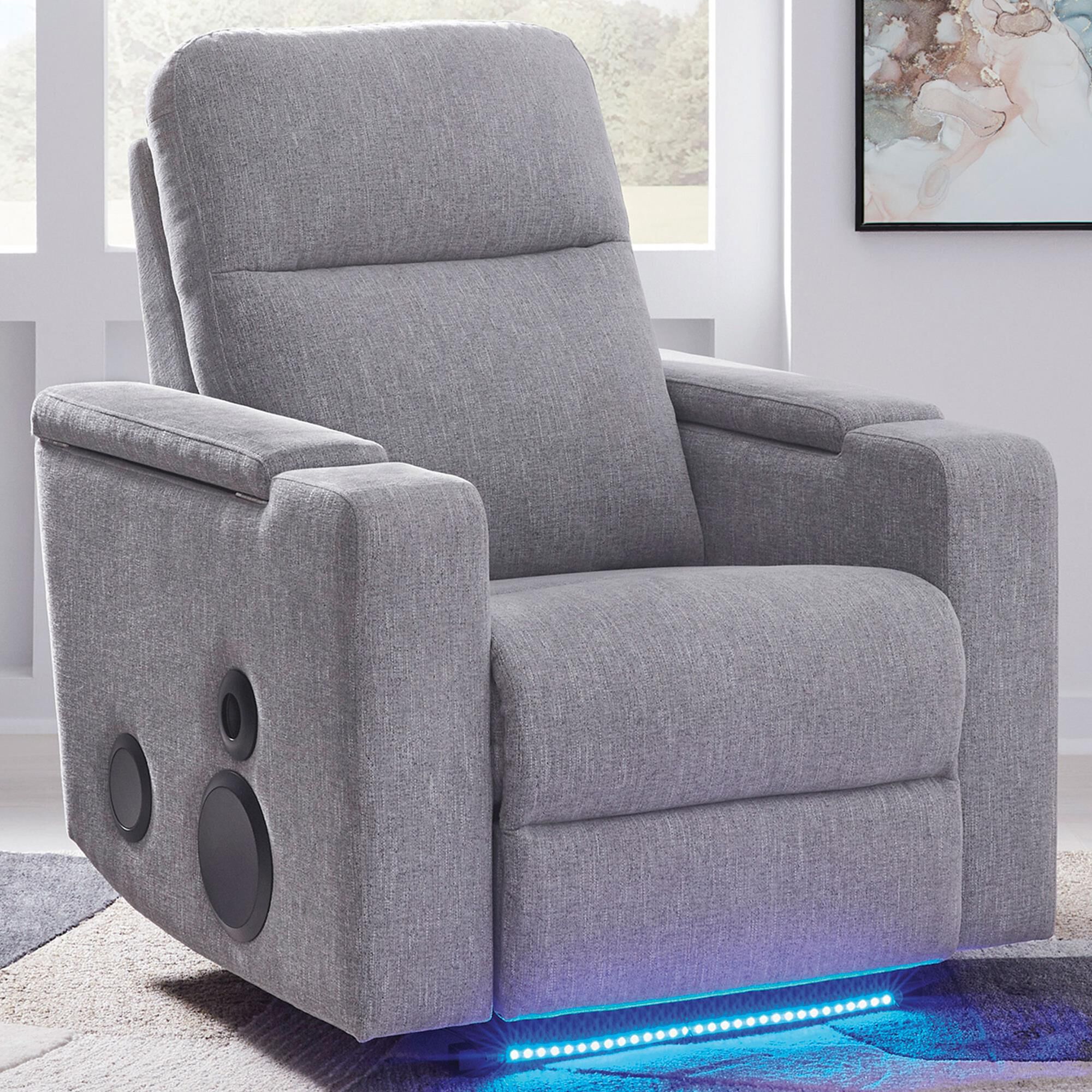 Ashley Pineland Power Glider Recliner in Pewter